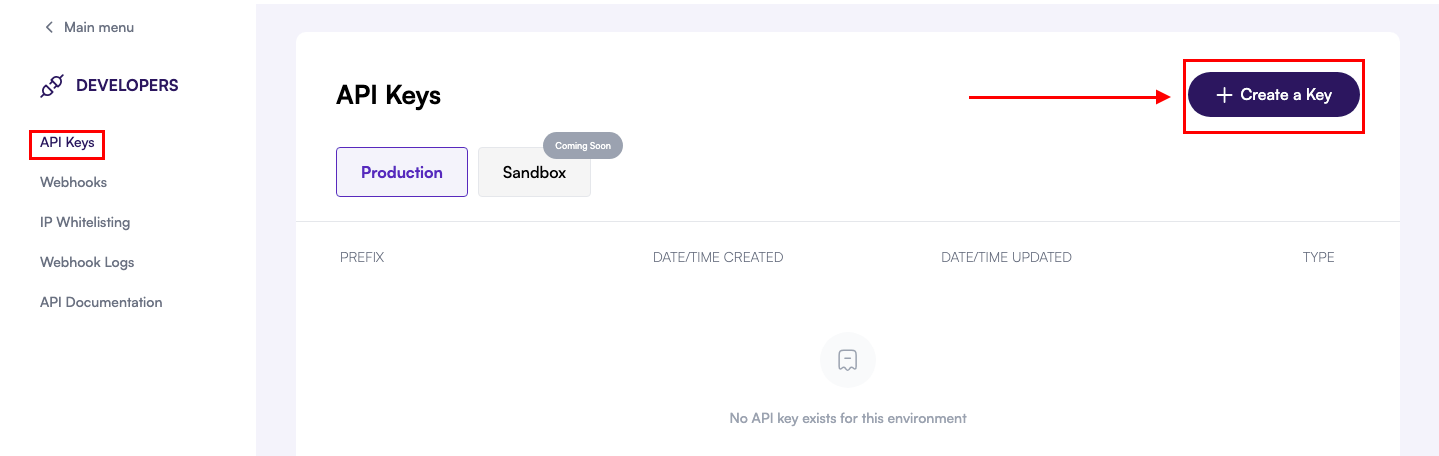 Generate API Keys - meCash Documentation